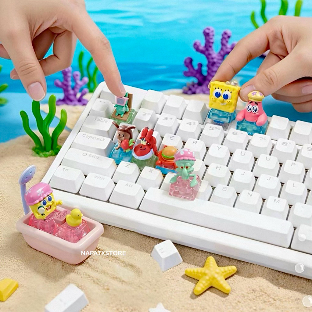 🧽พร้อมส่ง🛁 กล่องสุ่มคีย์แคป SpongeBob | Bikini Bottom Bubble Bath Keycap 🛁