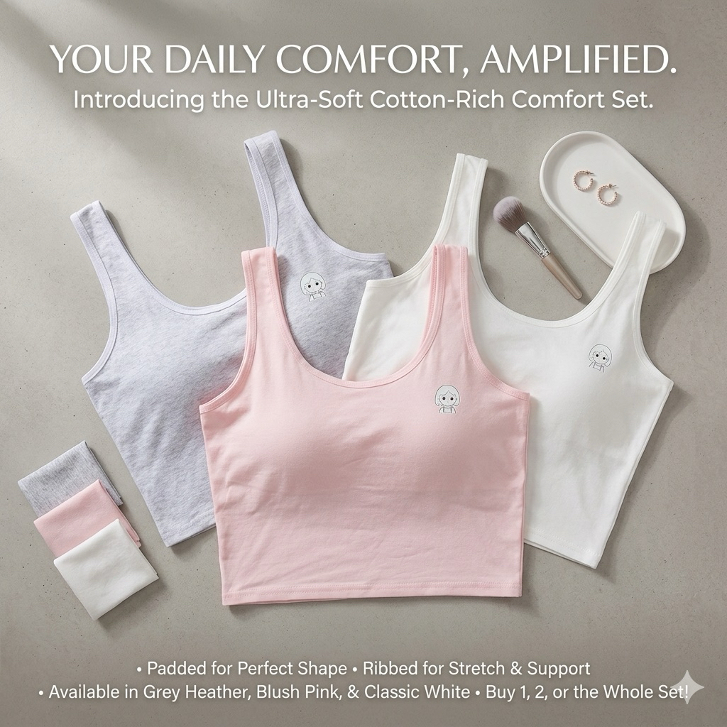 ***พร้อมส่งในไทย*** เสื้อในเด็กรุ่น “บ๊อบ” step 2  มีฟองน้ำ สำหรับเด็กที่หน้าอกเริ่มเป็นทรง