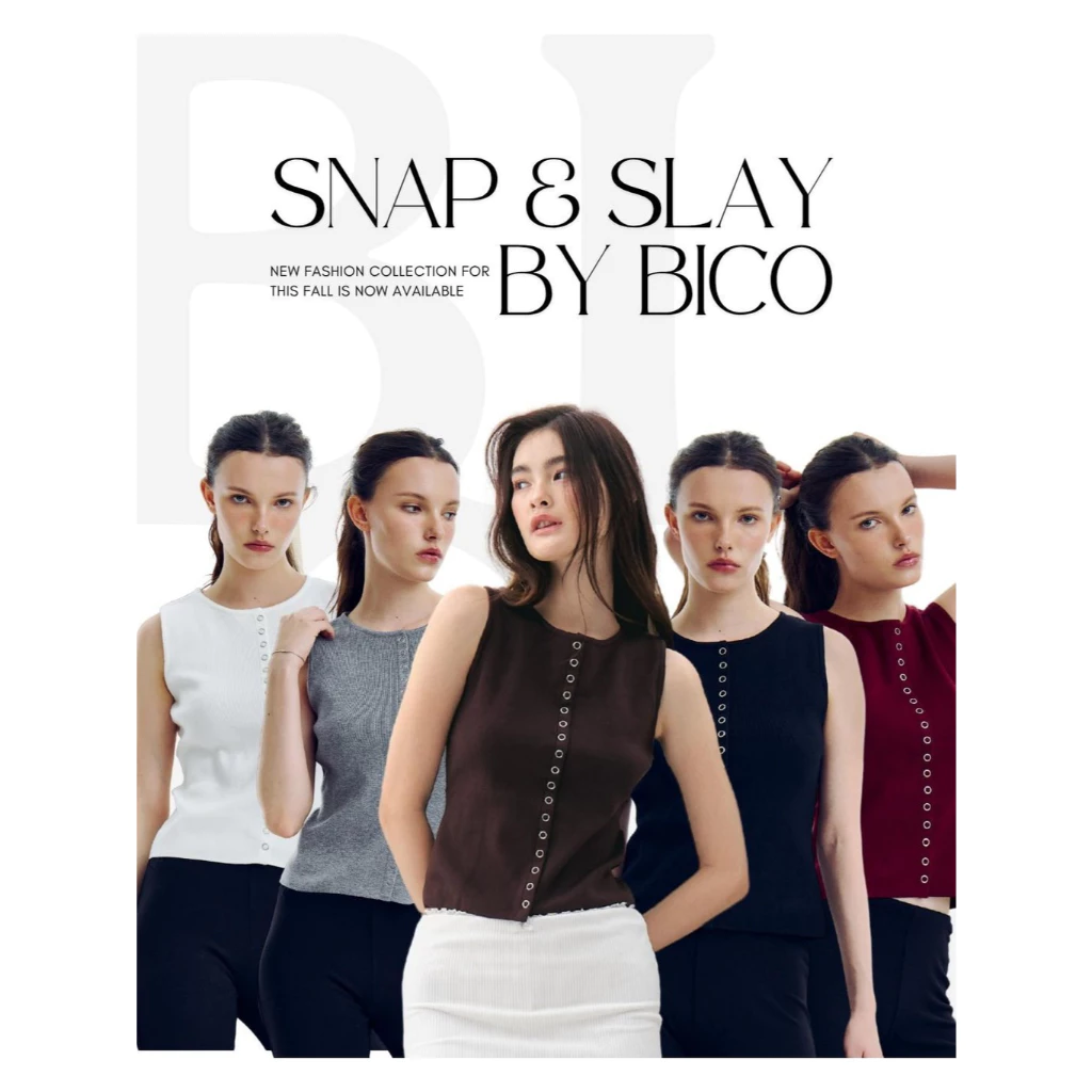 BCVS03 Snap & Slay by BICO - เสื้อกล้ามกระดุมสุดคิ้วท์