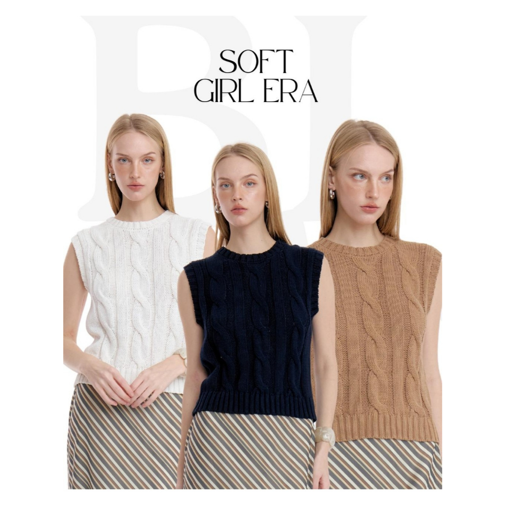 BCTT04 Soft Girl Era - เสื้อกั๊กไหมพรมถัก