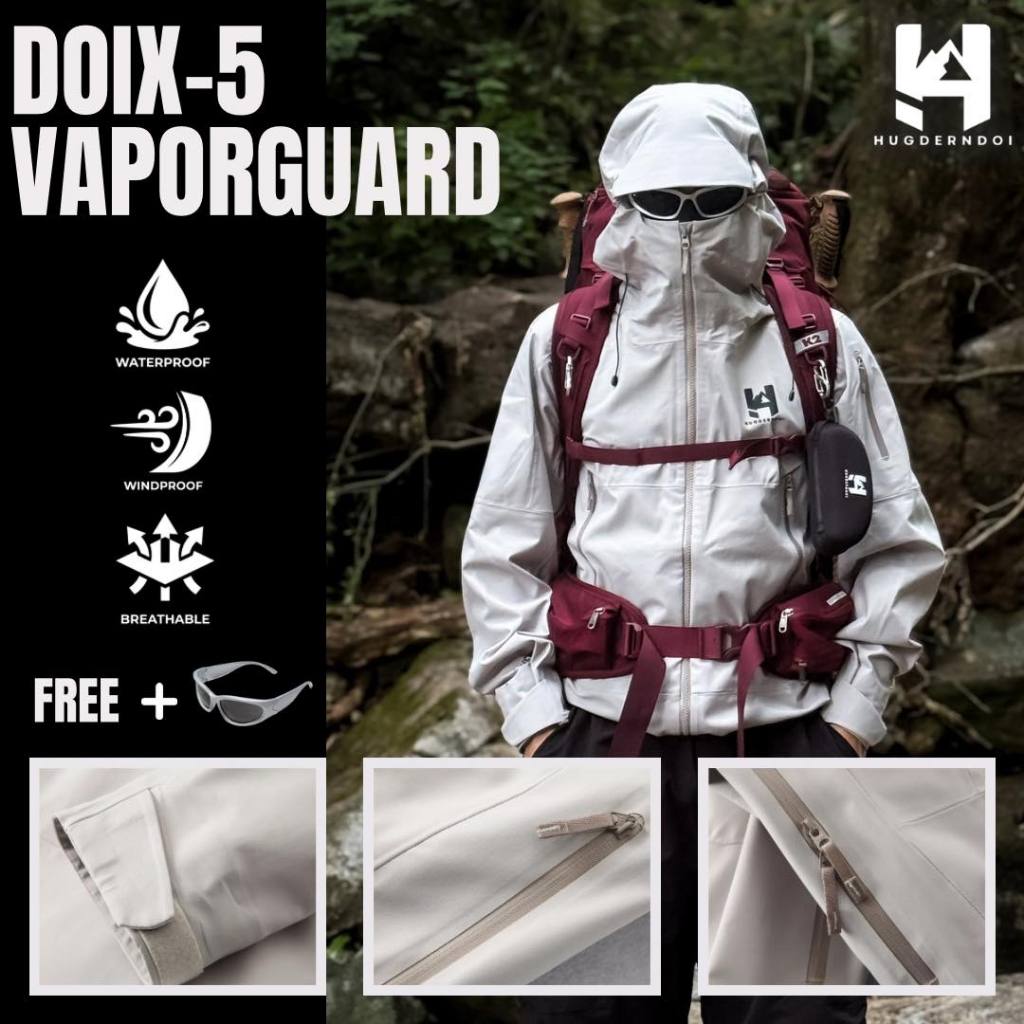 HUGDERNDOI DOIX-5 เสื้อแจ็คเก็ตกันน้ำ เสื้อเดินป่า Hard Shell กันลม ระบายอากาศ สไตล์ Gorpcore