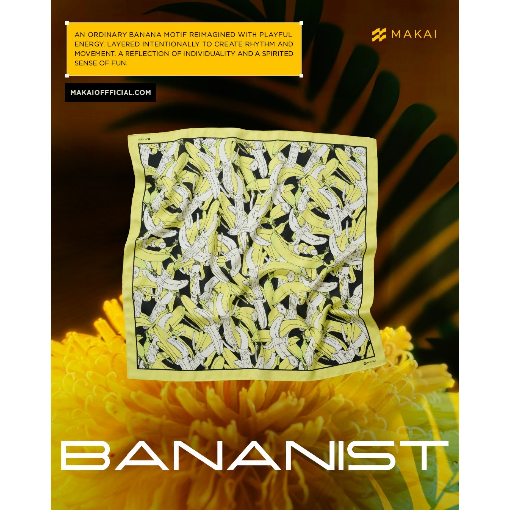 MAKAI Bandana ผ้าโพกหัว ผ้าพันคอ ลาย BANANIST