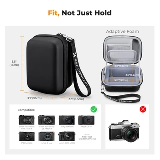 K&F CONCEPT กระเป๋ากล้องขนาดเล็ก EVA เคสแข็งกันกระแทก กันน้ำ สำหรับ Canon Sony RX100 G7X Camera Case