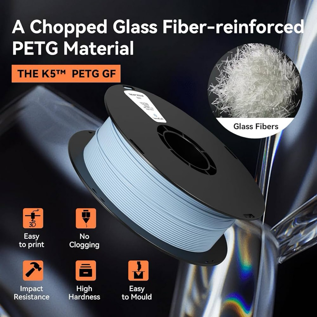 Kexcelled K5 PETG-GF 1.75mm ⚡ เส้น PETG เสริมใยแก้ว แข็งแรงสูง พิมพ์ง่าย ทนร้อน สำหรับ 3D Printer