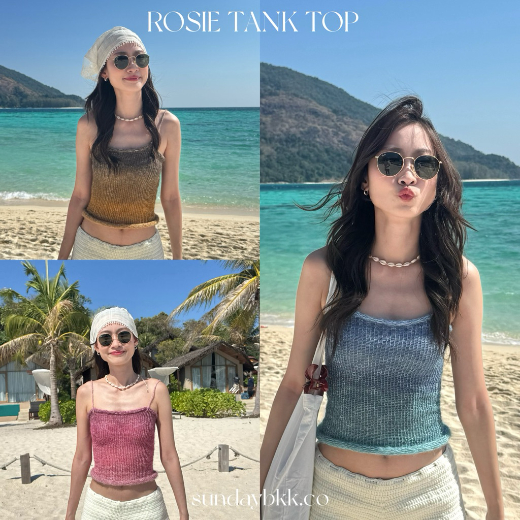 ROSIE sundaybkk.co เสื้อสายเดี่ยวไหมพรม