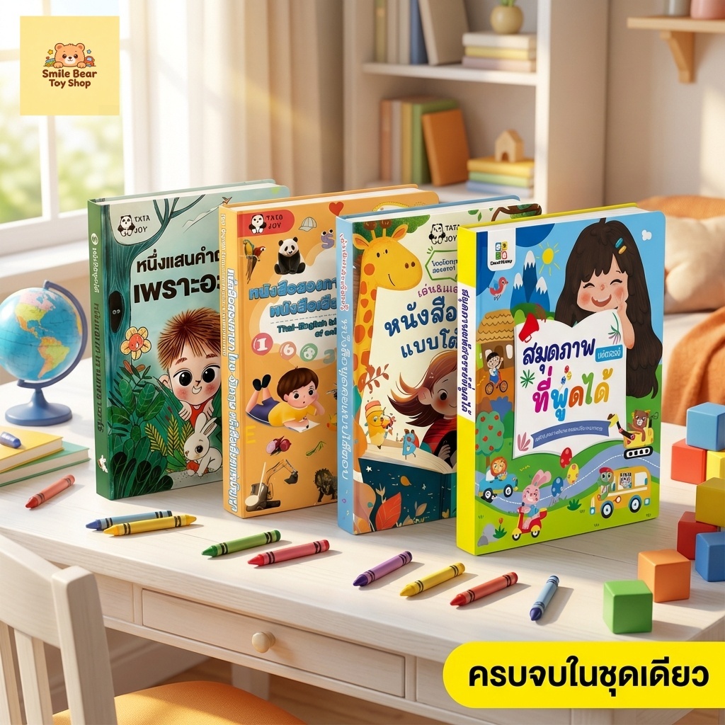 หนังสือเสียงเด็กปฐมวัย สองภาษา ไทย-อังกฤษ สารานุกรม เสริมพัฒนาการ เพลง คณิตศาสตร์ ไดโนเสาร์ วาฬ