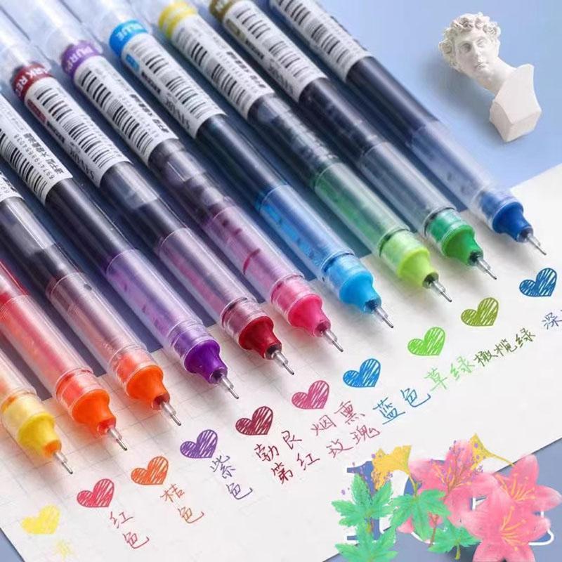 ปากกาหมึกเจล 12 สี [เซตสุดคุ้ม] 0.5mm ปากกาลูกลื่น แห้งไว เขียนลื่นมาก ปากกาสี ตกแต่งแพลนเนอร์ จดสรุป เครื่องเขียน