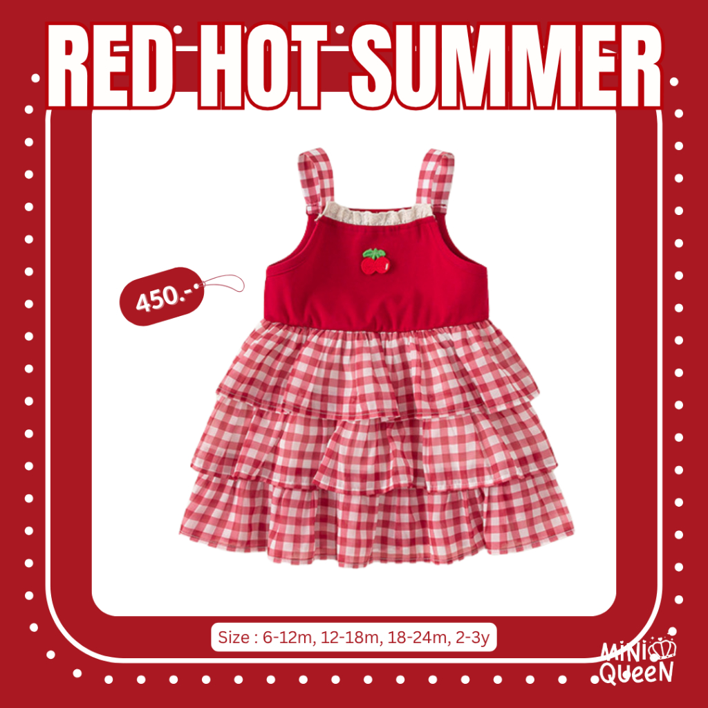 ชุดเดรสเด็กอ่อน ชุดเดรสเด็กผู้หญิง MiniQueen รุ่น Red Hot Summer (DRS00055)