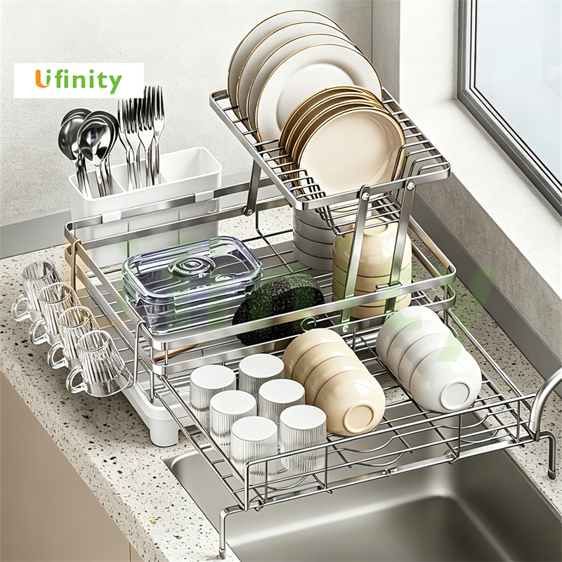 Lifinity ชั้นวางจาน 2ชั้น ที่วางแก้ว ชั้นวางของในครัว