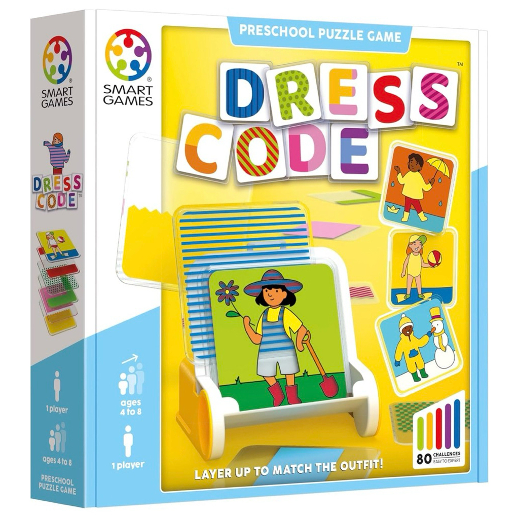 [พร้อมส่ง] SmartGames Dress Code เกมปริศนาเสริมทักษะ ฝึกการวางแผนและมิติสัมพันธ์ โจทย์ 80 ด่าน สำหรับเด็ก 4-8 ปี