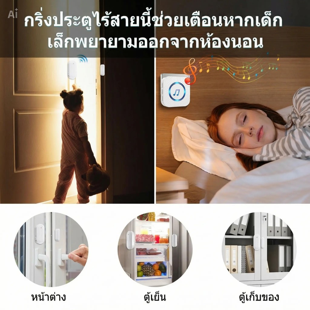 ChunHee เซ็นเซอร์ประตู Wireless Door Sensor ไซเรนไร้สาย ป้องกันขโมยในบ้าน เซ็นเซอร์ร้านค้า ใช้ได้ทั้งประตู หน้าต่าง CC19 ราคา ถูกที่สุด ดีลบีเคเค แกลเลอรีภาพที่ 6