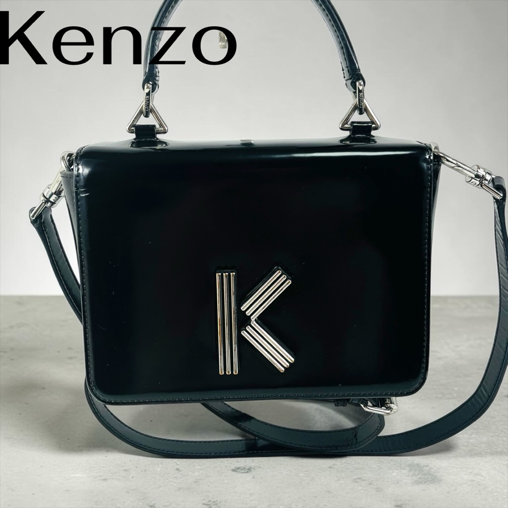 Kenzo 2Way Hand Bag Black Classic Japan