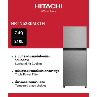 Hitachi ฮิตาชิ ตู้เย็น 2 ประตู 7.4 คิว 210 ลิตร รุ่นHRTN5230MXTH / HRTN5230MBBKTH