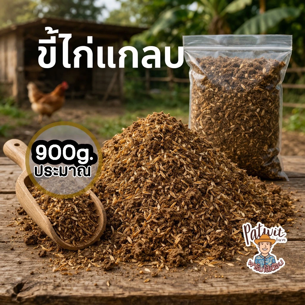 (2ถุง50)ขี้ไก่แกลบ มูลไก่แกลบ 900กรัม. เร่งดอก เร่งผล ฟอสฟอรัสสูง(P)