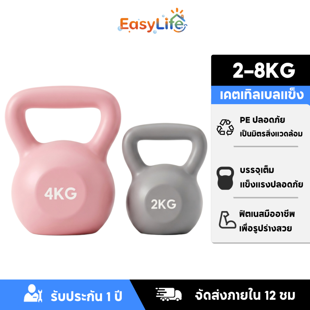เคตเทิลเบล เคตเทิลเบลล์ แคทเทิลเบล Kettlebell 2kg/4kg/6kg/8kg ยกน้ำหนักเคตเทิลเบล ลูกตุ้ม