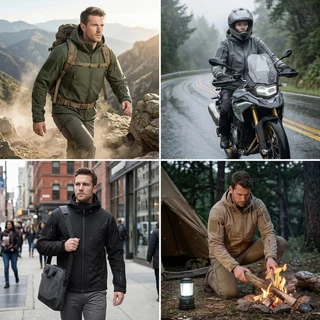 【1-3การจัดส่ง】🔥เสื้อแจ็คเก็ตเดินป่ากันน้ำ แจ็กเก็ตผู้ชาย กันน้ำและกันลมแ Tactical Jackets สวมใส่สบาย คุณภาพสูง