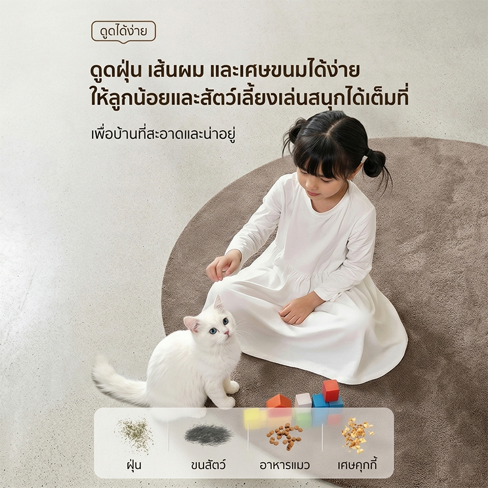 เครื่องดูดฝุ่น อเนกประสงค์ 17000Pa ความจุใหญ่ 1.2L เบา พกพาง่าย เครื่องดูดฝุ่นในบ้าน vacumm cleaner รูปที่ 3