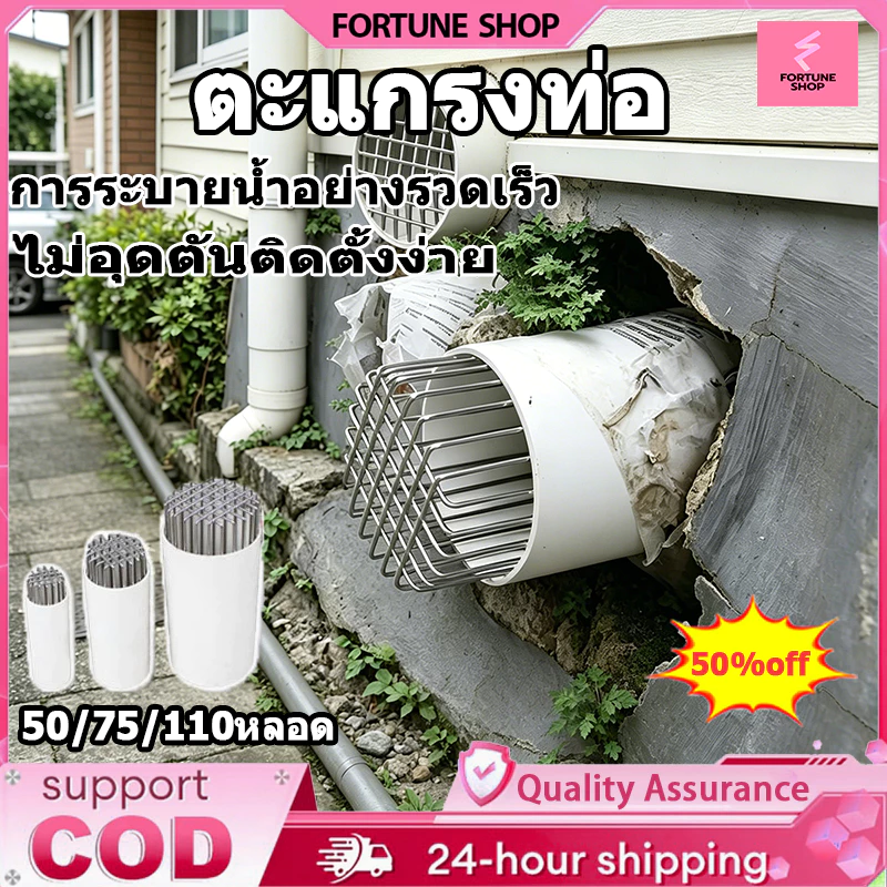 ตะแกรงระบายน้ำ สแตนเลส ฝาครอบท่อระบายน้ำ ป้องกันการอุดตัน ติดตั้งง่าย ขนาดใหญ่ ใช้กลางแจ้ง หลังคา-ระเบียง