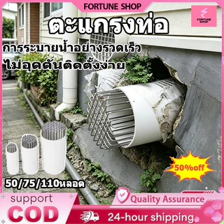ตะแกรงระบายน้ำ สแตนเลส ฝาครอบท่อระบายน้ำ ป้องกันการอุดตัน ติดตั้งง่าย ขนาดใหญ่ ใช้กลางแจ้ง หลังคา-ระเบียง