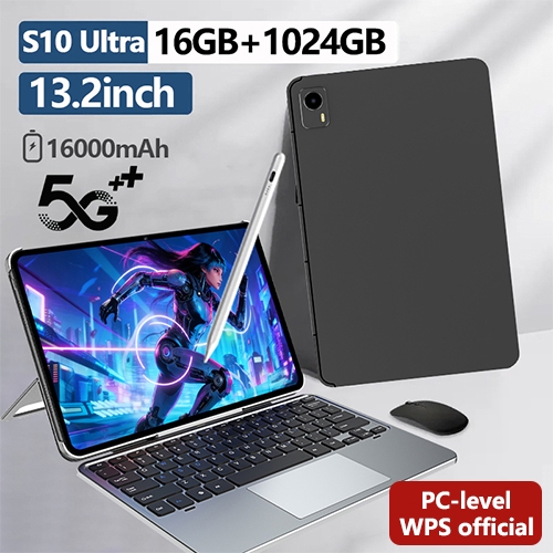 S10 Ultra แท็บเล็ต 2-in-1丨PC-level WPS official พร้อมคีย์บอร์ดแม่เหล็ก จอ 13.2 นิ้ว 4K 120Hz Android 16 รองรับ 5G WiFi