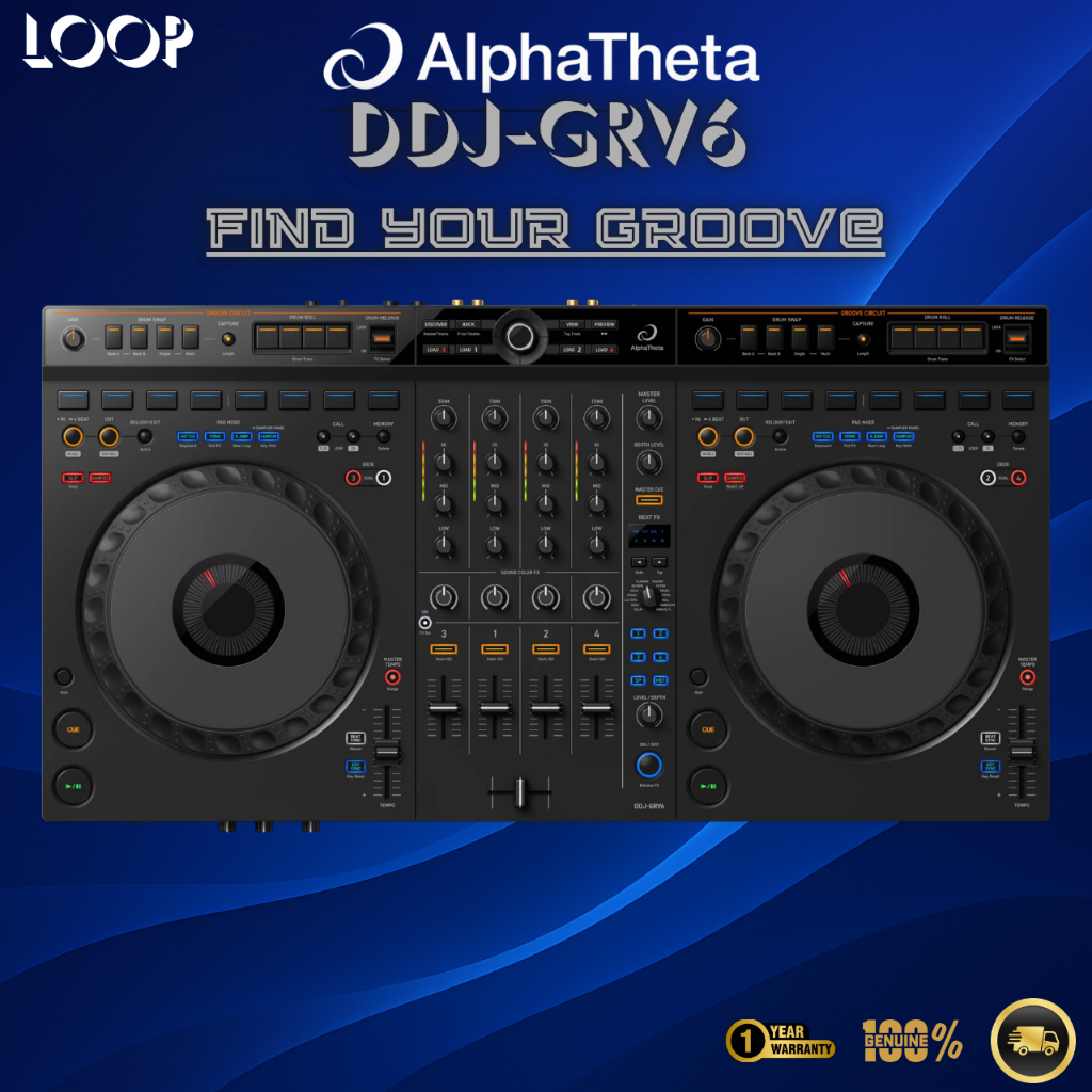 Alphatheta DDJ-GRV6 : 4-channel club-inspired DJ controller