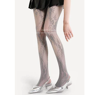 แฟชั่นสีทึบลูกไม้ Fishnet ถุงน่องถุงน่องสตรีสไตล์โลลิต้าญี่ปุ่น