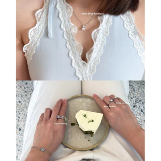 Mero Drop Necklace | สร้อยไข่มุกผสมจี้เพชร สแตนเลส ไม่ลอก ไม่ดำ
