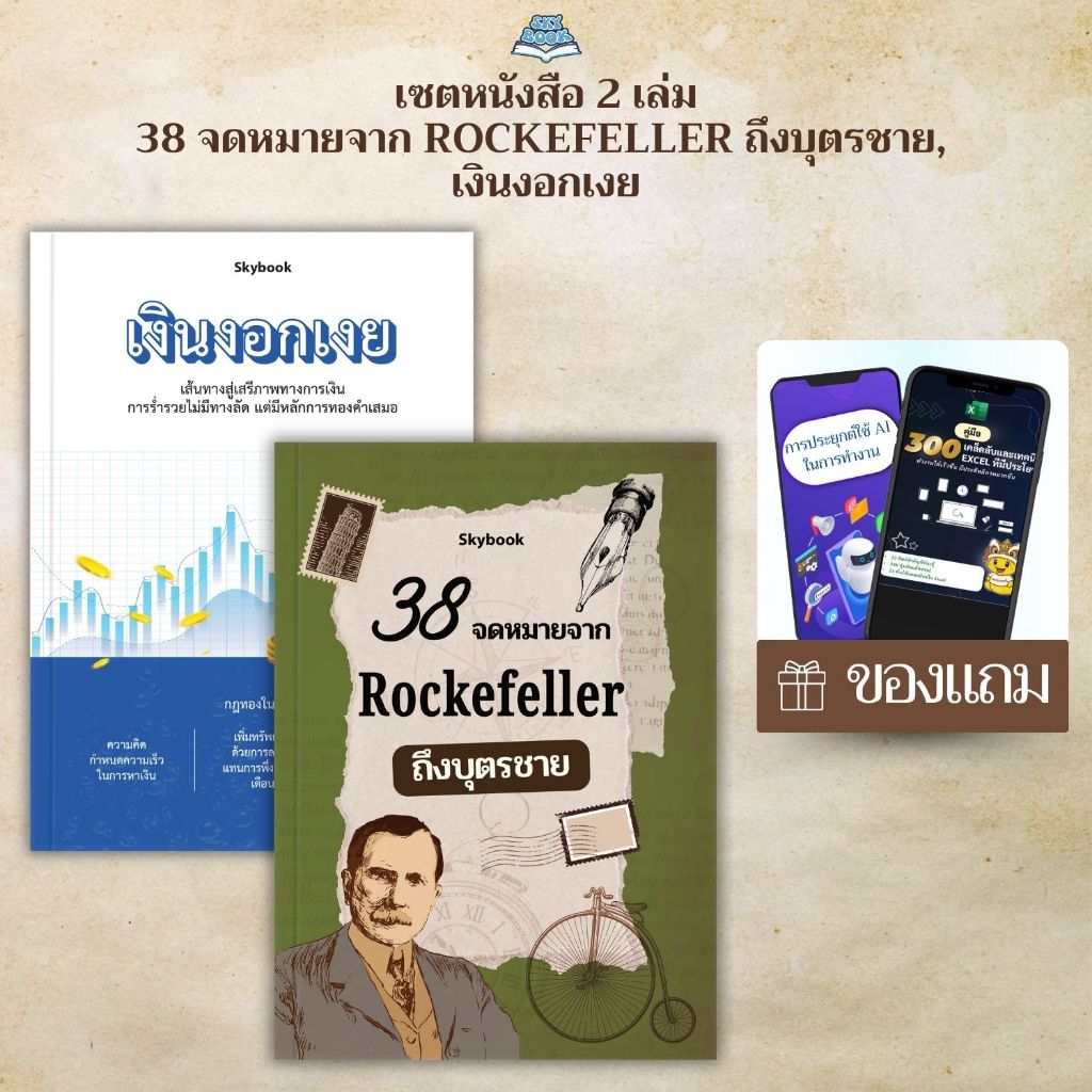 เซตหนังสือ 2 เล่ม - 38 จดหมายจาก Rockefeller ถึงบุตรชาย, เงินงอกเงย