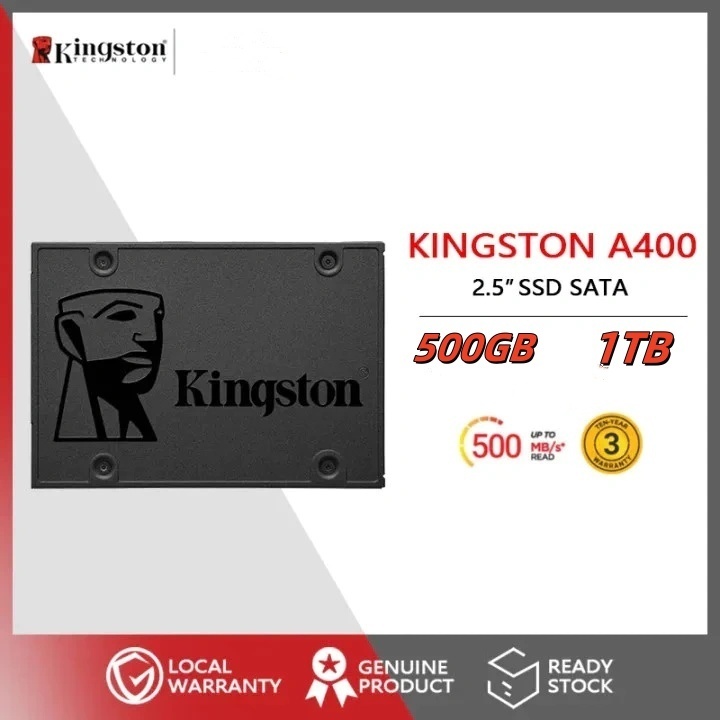 Kingston SSD โซลิดสเตทไดรฟ์/SSD A400 SATA 3.0 2.5”500GB/1TB รับประกัน 3 ปี มีสินค้า