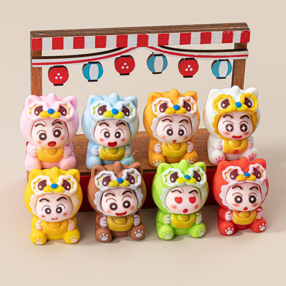 พร้อมส่ง ของตกแต่ง สะสม DIY ชินจังมังกร (1 SET 8 ตัว)