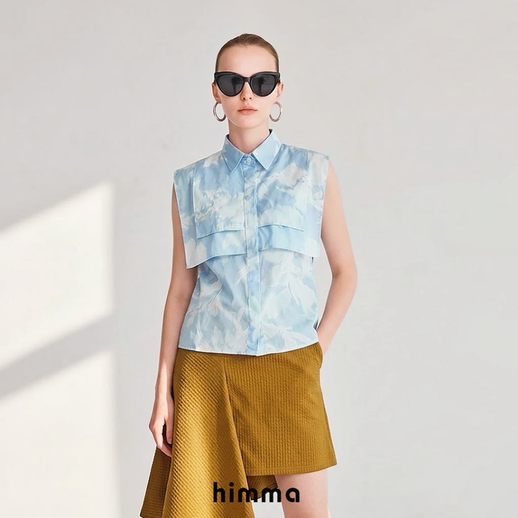 himma ve Blouse เสื้อเชิิ๊ตแขนกุดกระดุมหน้า
