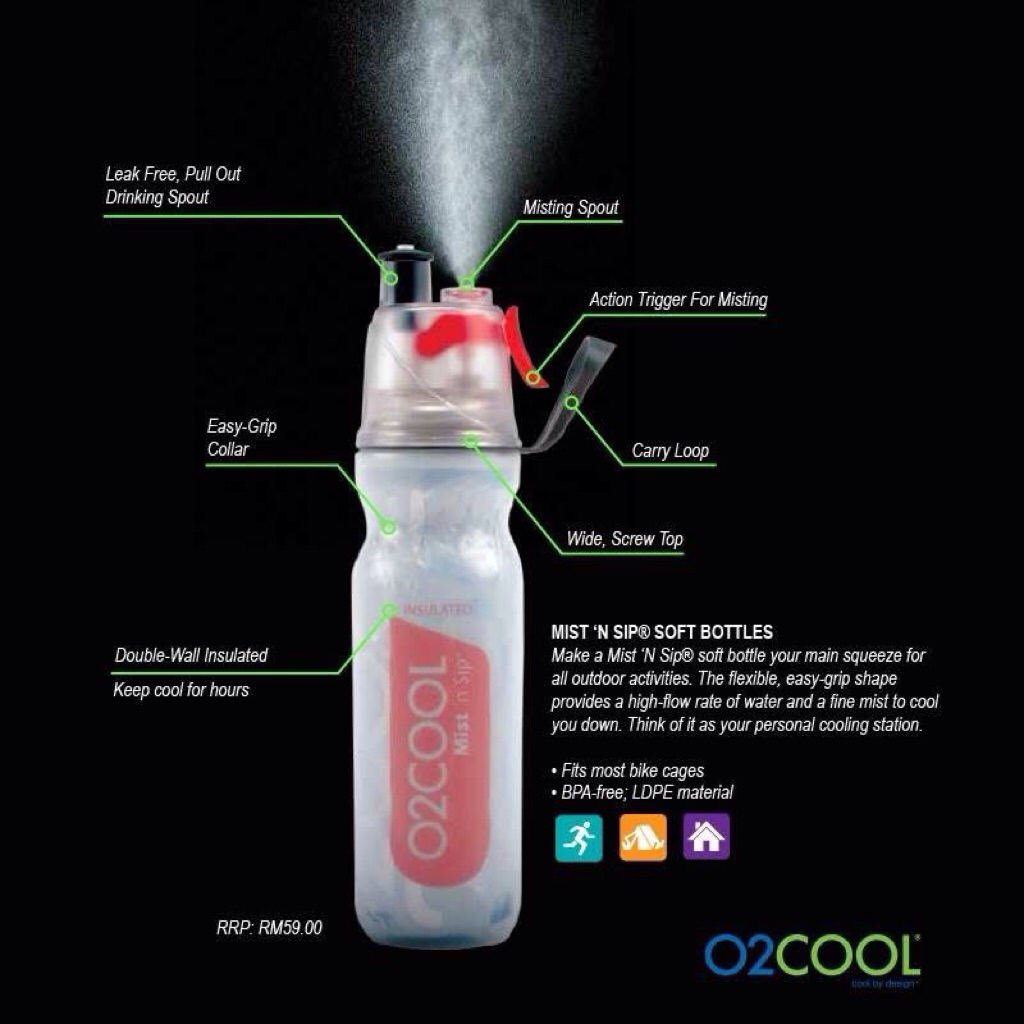 (สินค้าใหม่) Insulated bottle กระบอกน้ำ มีตัวสเปรย์ ความจุเยอะ กระบอกน้ำ mist n sip