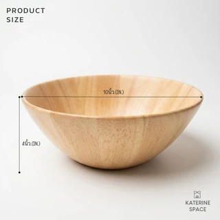 ชามไม้ สำหรับใส่สลัดหรือยำ ขนาด 10”