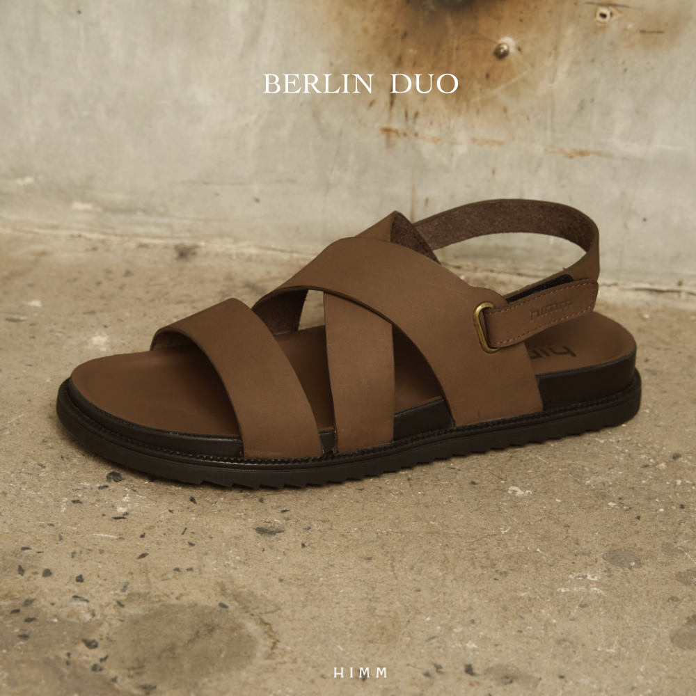 BERLIN DUO รองเท้าสวมหนังแท้ By Himmshoes - Genuine Leather Sandals รองเท้าหนังแท้รัดส้น สาน แตะชาย2026