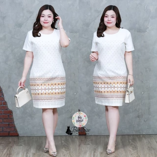เดรสใส่ทำงาน สาวไซส์อวบ อก 42"44"46"&48" (ชุดตัดเย็บจากทางร้าน) สีขาวฝ้าย