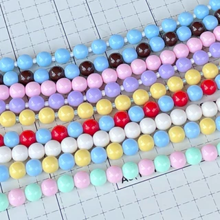 สร้อยคอลูกปัดกลม เม็ดใหญ่ Polka dot สร้อยลูกปัดอะคริลิค กลม สีสันสดใส