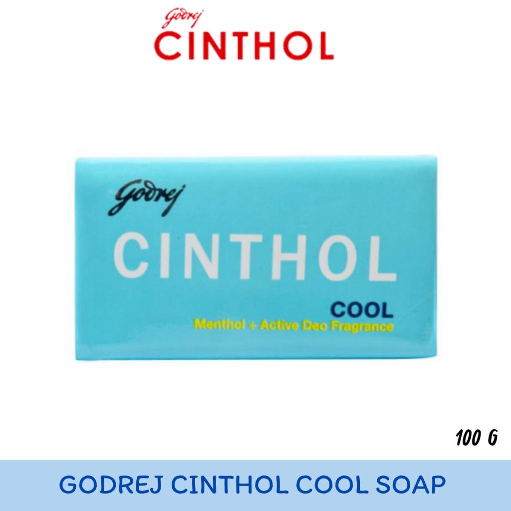 Godrej Cinthol Cool สบู่ซินทอล CINTHOL สูตร Cool ขนาด 100 กรัม สบู่ซิลทอล เหมาะสำหรับผู้ที่เป็นสิว เม็ด ผด ผื่น คัน
