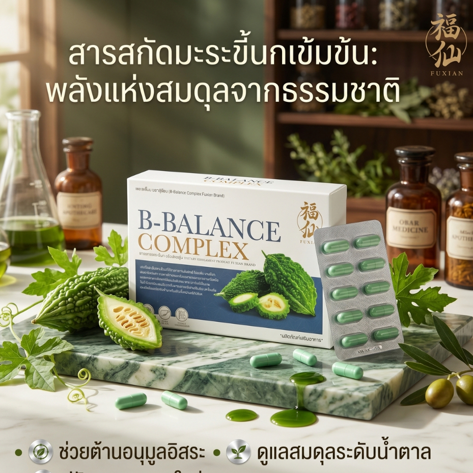 Fuxian | ผงมะระขี้นก B-Balance Complex ฟู่เซียน สร้างภูมิต้านทาน ปรับน้ำตาลในเลือด