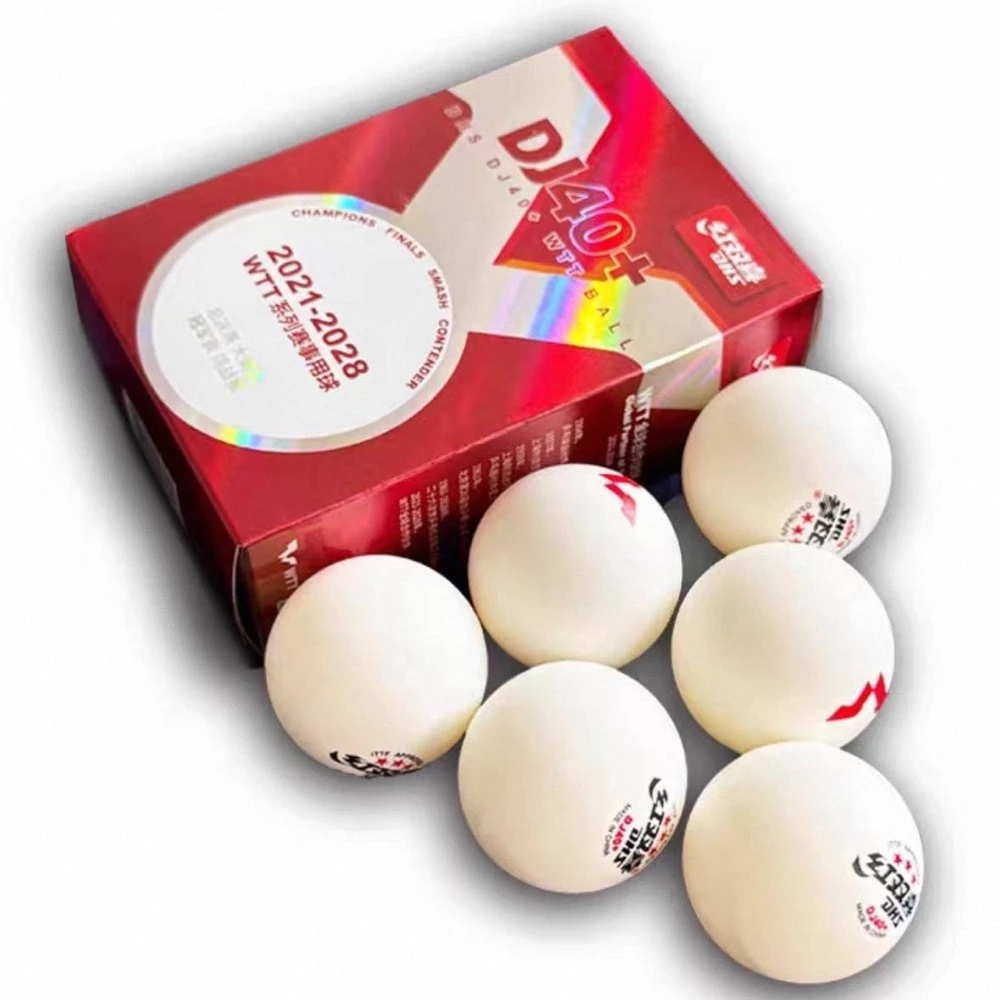 เวอร์ชั่นล่าสุด ลูกปิงปอง DHS 3 STAR DJ40+ WTT BALL กล่องละ 6 ลูก สีขาว มาตรฐานแข่งขัน ITTF