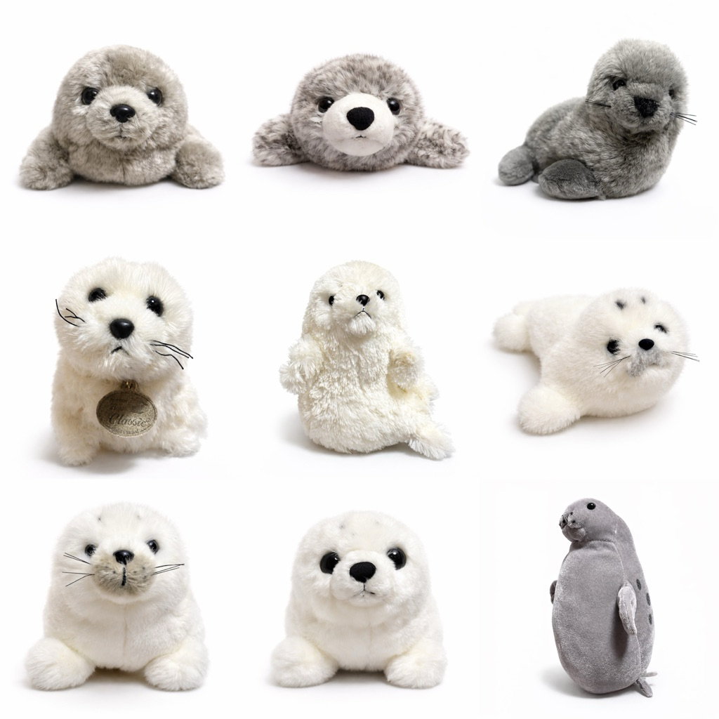 ตุ๊กตาแมวน้ำ Seal Stuffed Animal อุ๋ง แมวน้ำ ตุ๊กตาสัตว์เหมือนจริง ตุ๊กตาแมวน้ำ Seal Stuffed Animal อุ๋ง แมวน้ำสีเทานุ่ม