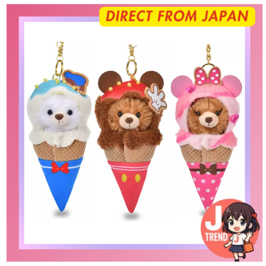Disney พวงกุญแจ Donald Duck Minnie Mouse Mickey Mouse ลายไอศกรีม Pocket