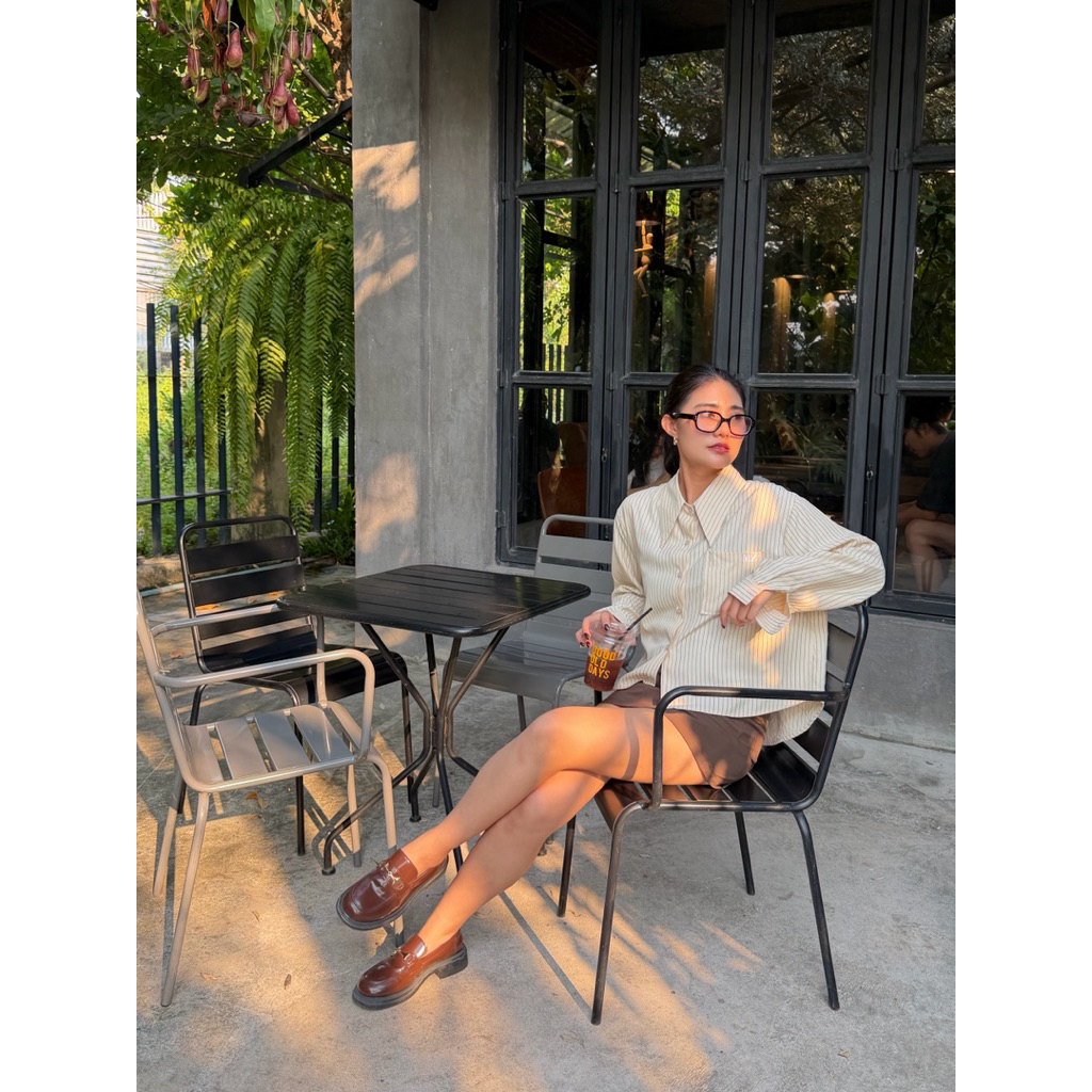 Varen Shirt เสื้อเชิ้ตลาย stripe ผ้าคอตตอน poplin เนื้อผ้าพริ้ว เบา ใส่สบาย ระบายอากาศดี เหมาะกับทุกวัน ราคา ถูกที่สุด ดีลบีเคเค แกลเลอรีภาพที่ 6