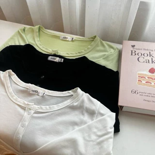 Lana long sleeve เสื้อแขนยาวคอยู ผ้าเรย่อนเกาหลี
