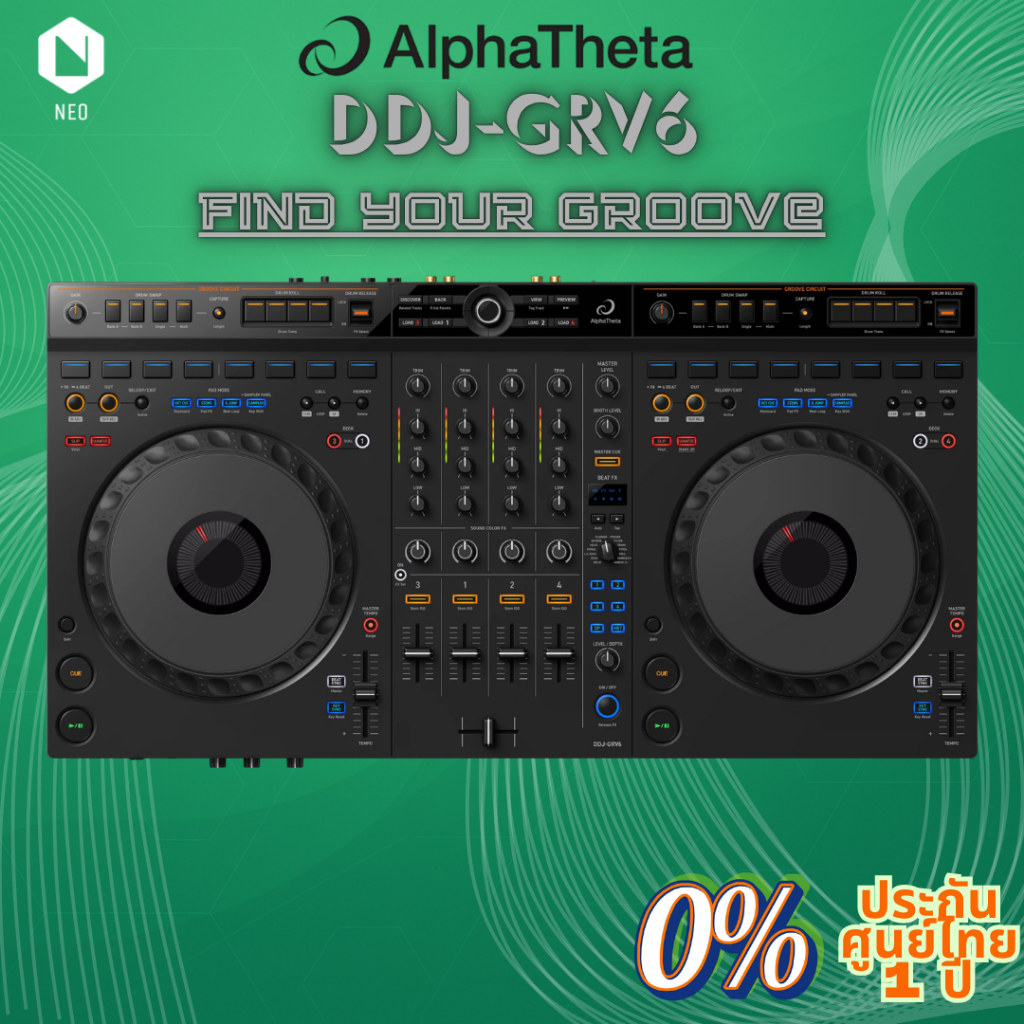 Alphatheta DDJ-GRV6 : 4-channel club-inspired DJ controller