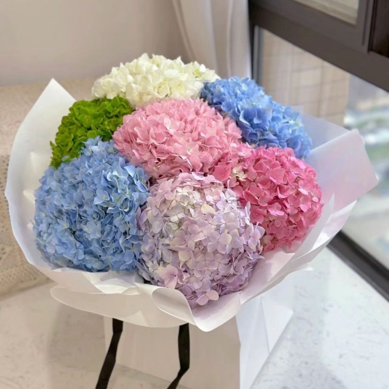 ช่อดอกไฮเดรนเยีย ไฮเดรนเยียปลอม ดอกไม้ปลอม ดอกไม้ประดิษฐ์ DIYดอกไม้ประดิษฐ์ สําหรับตกแต่งบ้าน งานแต่งงาน