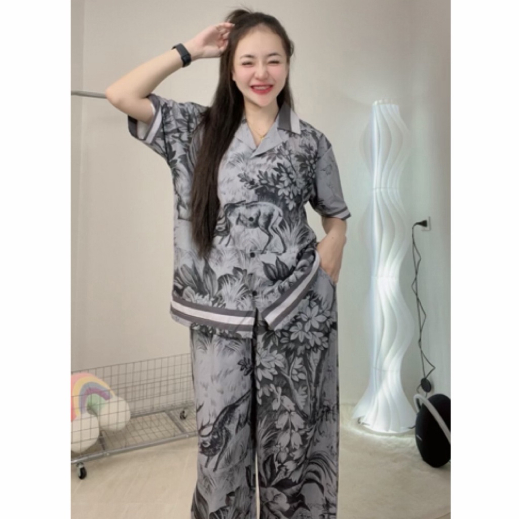 ชุดเซ็ทไหมอิตาลี เซ็ทสาวอวบใส่ได้ หน้าผ้า46“