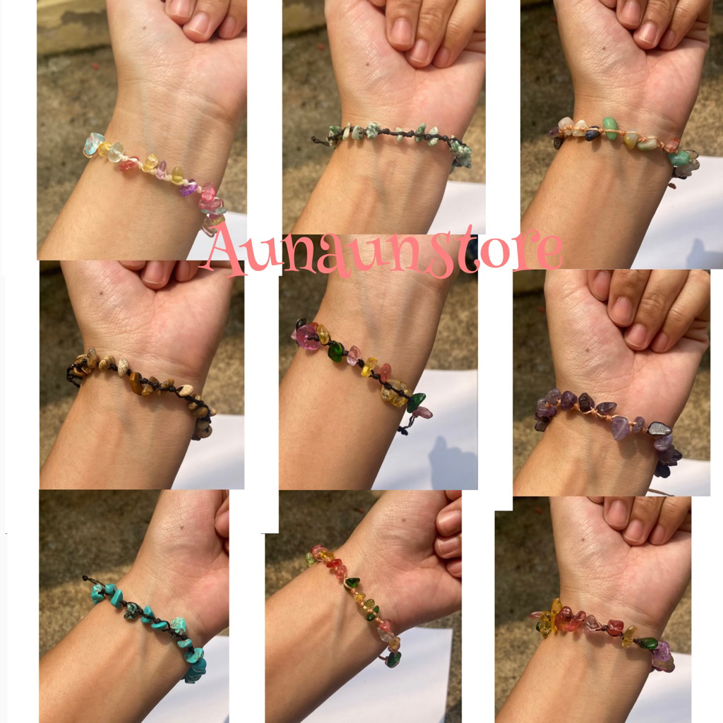 กำไลหินแท้เชือกเทียน✨ สายมูต้องมี! ใส่แล้วปัง เสริมพลังใจทุกวัน 💫 💎 หินแตกธรรมชาติ🖐 งานแฮนด์เมด ทำทีละชิ้น ใส่ใจทุกดีเทล