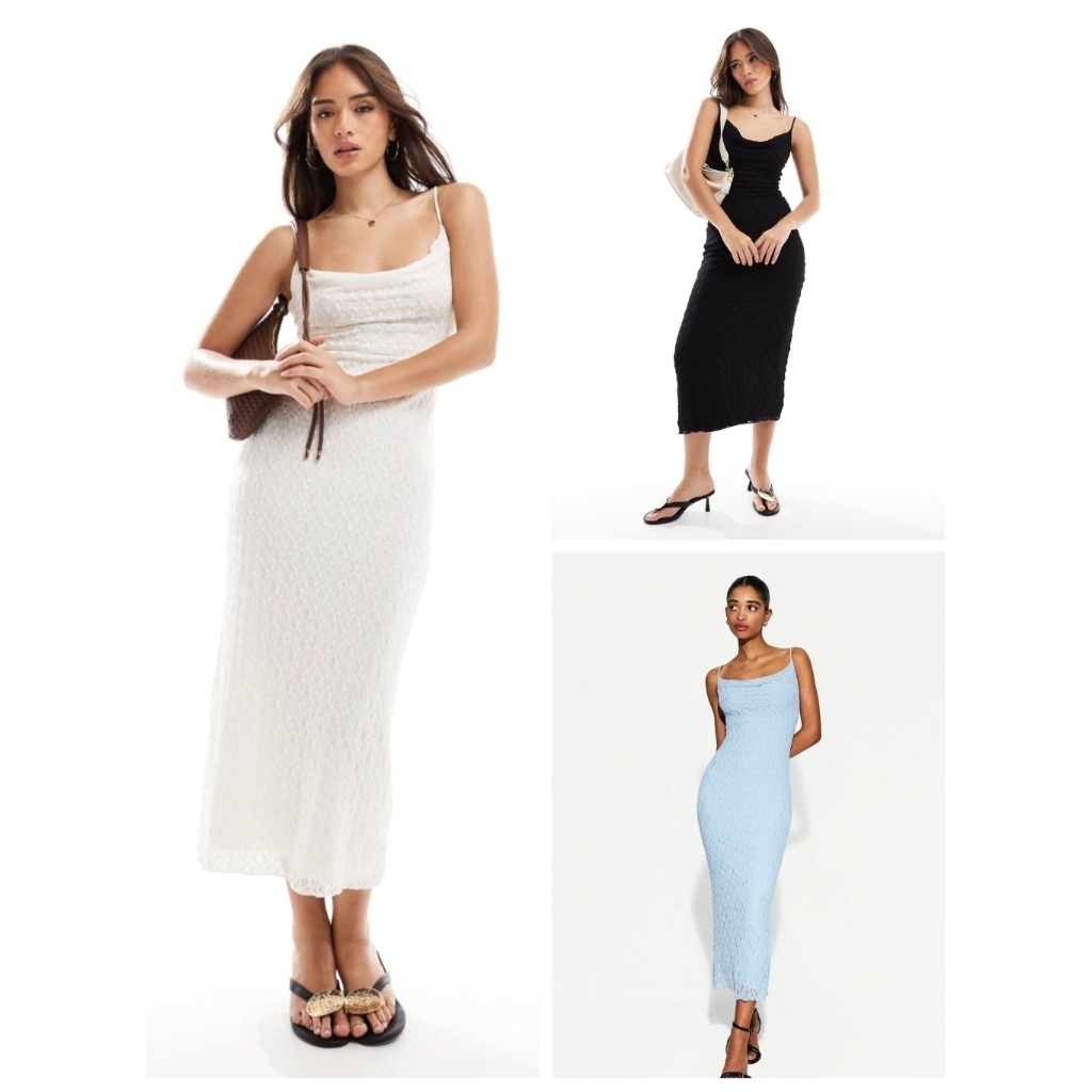 Bershka เดรสยาว สายเดี่ยว คอถ่วง ทรงบอดี้คอน 3สี