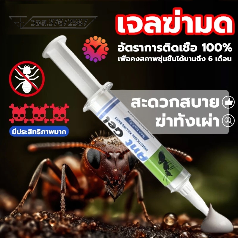 ANT BAIT แอนท์เบท ผลิตภัณฑ์เหยื่อสำเร็จรูป ชนิดเจลใส เจลมด 15 กรัม ใช้เวลาเพียงคืนเดียวฆ่าให้ตายมดทั้งหมด