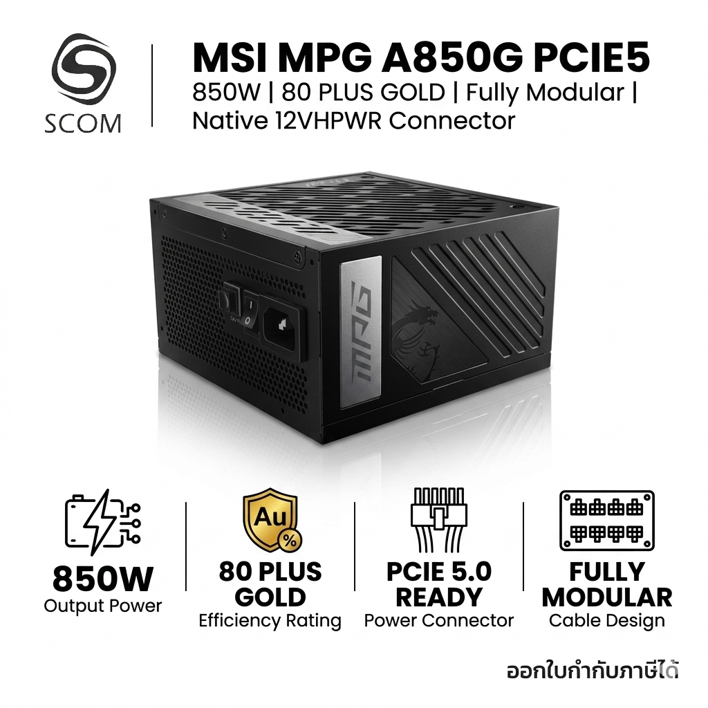 (PSU) MSI MPG A850G PCIE5 - 850W 80 PLUS GOLD